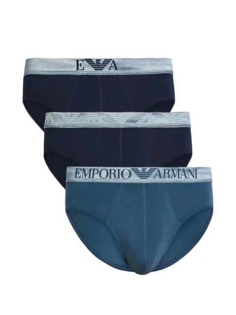 logo-waistband briefs (set of three) by EMPORIO ARMANI