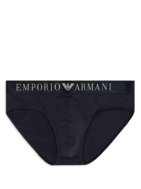 logo-waistband cotton briefs by EMPORIO ARMANI