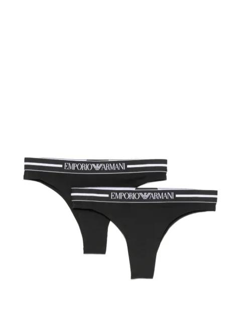 logo-waistband thongs  (set of two) by EMPORIO ARMANI