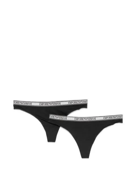 logo-waistband thongs (set of two) by EMPORIO ARMANI