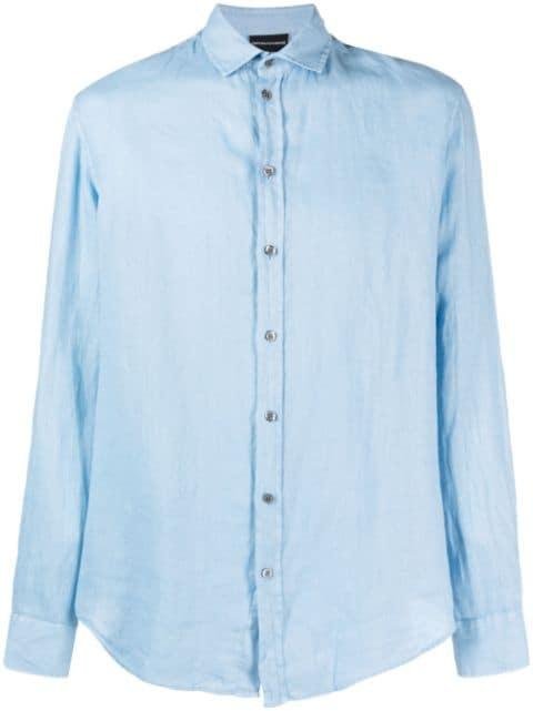 long-sleeve button-up shirt by EMPORIO ARMANI