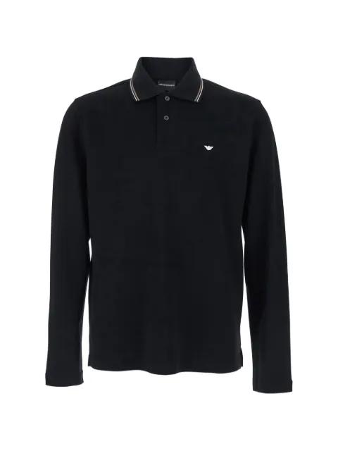 long-sleeve logo-detail polo shirt by EMPORIO ARMANI