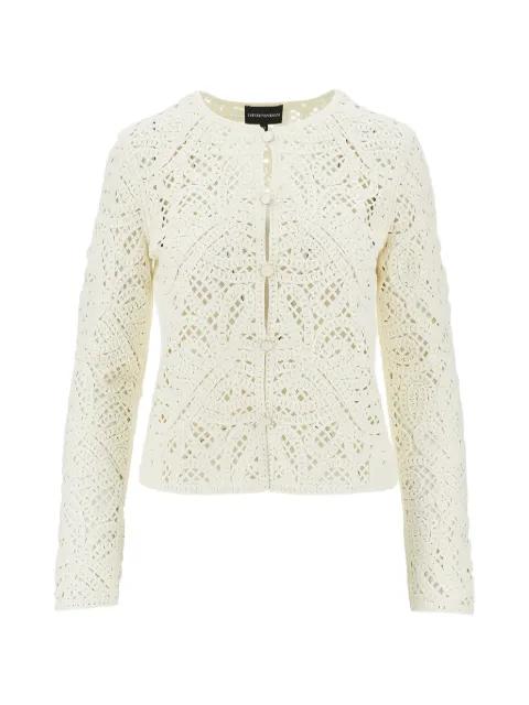 macramé buttoned cardigan by EMPORIO ARMANI