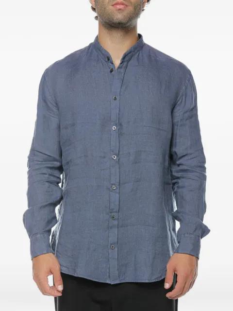 mandarin-collar linen shirt by EMPORIO ARMANI