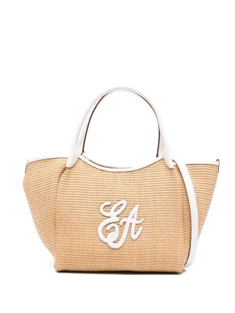 medium woven-design tote bag by EMPORIO ARMANI