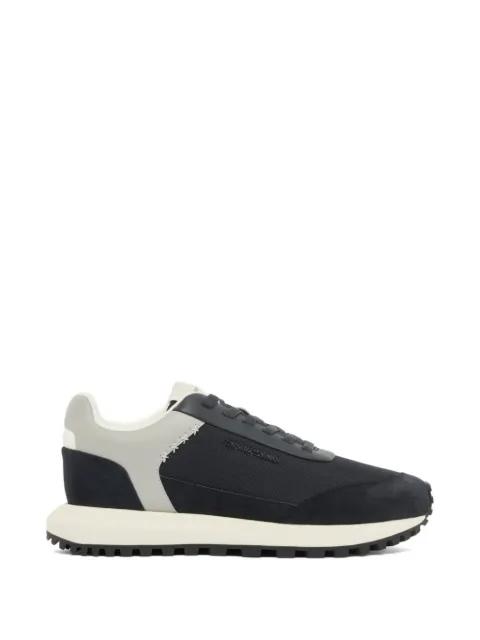 mesh-panelled suede-trim sneakers by EMPORIO ARMANI