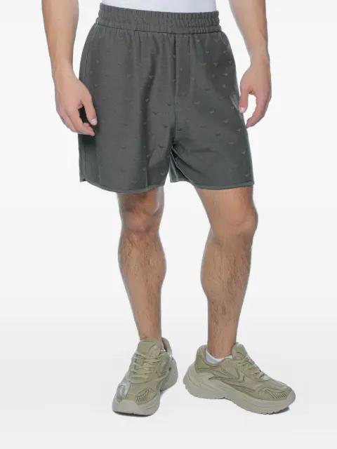 monogram-pattern elasticated-waist track shorts by EMPORIO ARMANI
