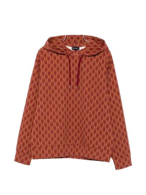 monogram-pattern hoodie by EMPORIO ARMANI