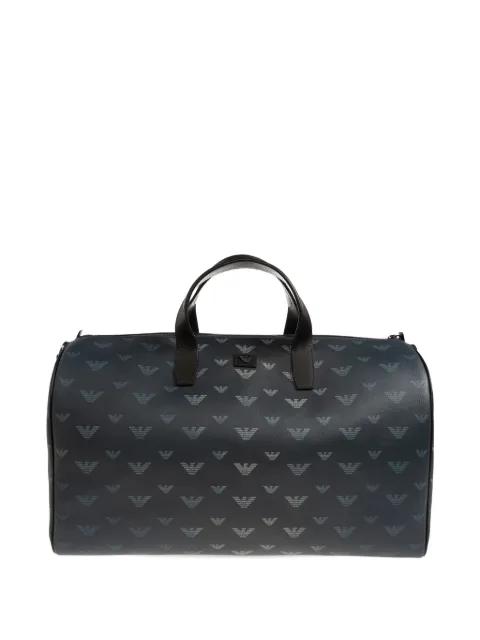 monogram-print canvas duffle bag by EMPORIO ARMANI