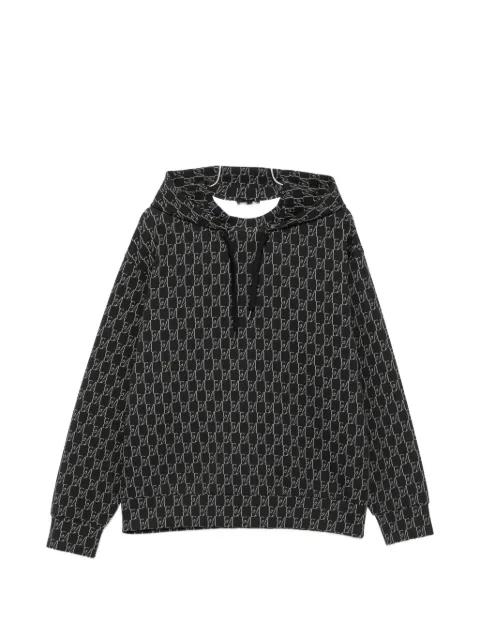 monogram-print hoodie by EMPORIO ARMANI