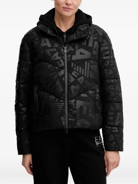 monogram-print puffer jacket by EMPORIO ARMANI