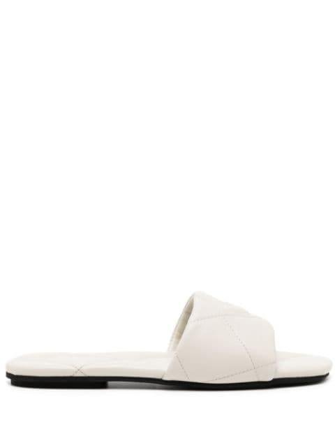 open-toe quilted slippers by EMPORIO ARMANI