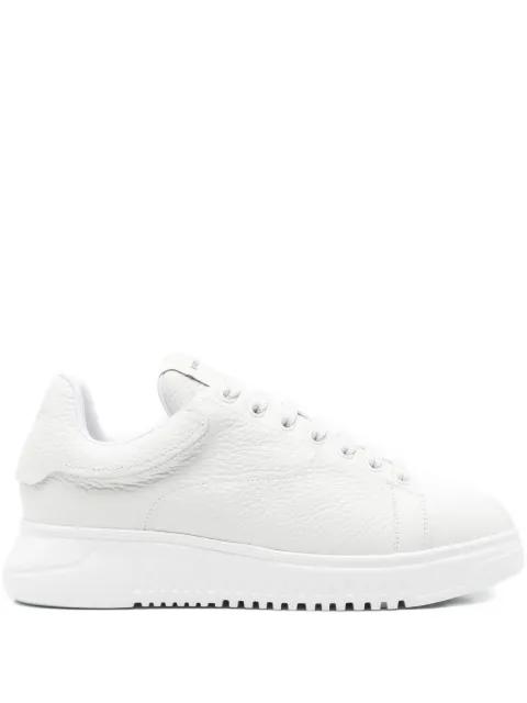 padded-tongue leather sneakers by EMPORIO ARMANI