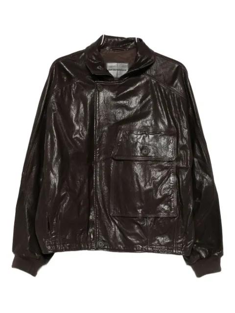 patch-pocket leather jacket by EMPORIO ARMANI
