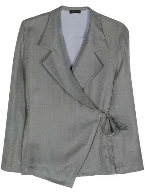 patterned-jacquard wrap blazer by EMPORIO ARMANI
