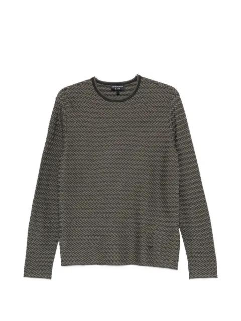 patterned round-neck sweater by EMPORIO ARMANI