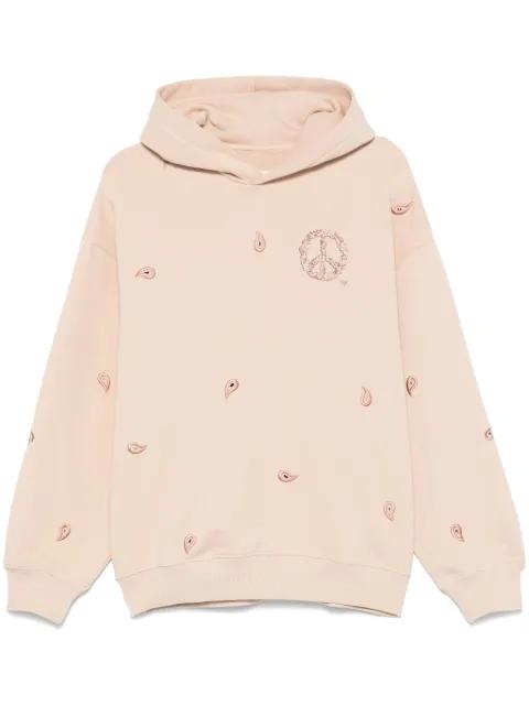 peace sign-embroidered hoodie by EMPORIO ARMANI