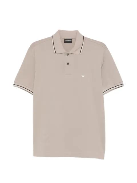 piped cotton polo shirt by EMPORIO ARMANI