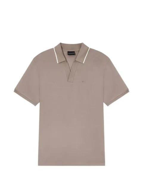 piqued v-neck polo shirt by EMPORIO ARMANI