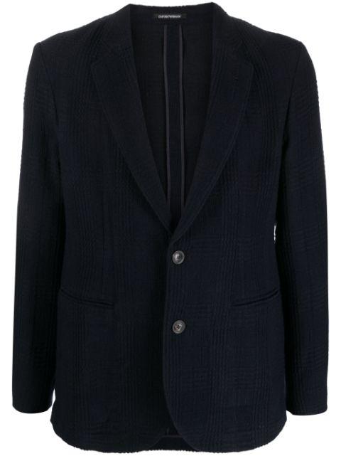 plaid-check texture single-breasted blazer by EMPORIO ARMANI