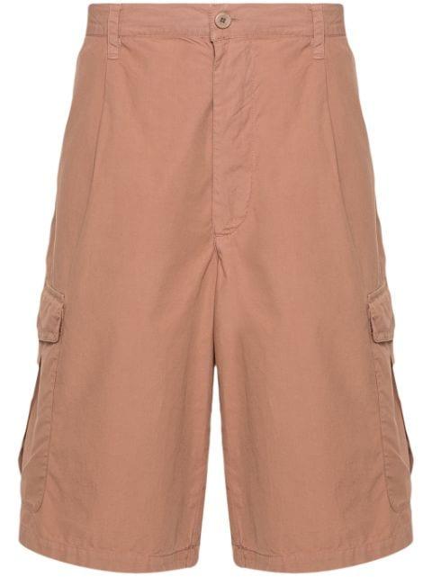 pleat-detail cotton cargo shorts by EMPORIO ARMANI