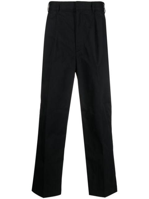 pleat-detail straight-leg trousers by EMPORIO ARMANI