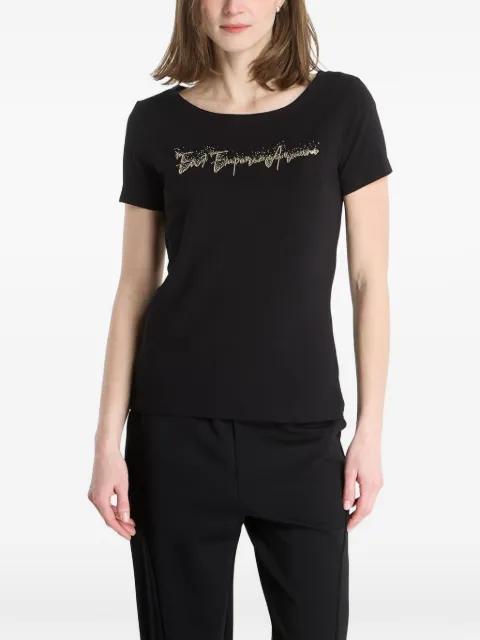 rhinestone-embellished T-shirt by EMPORIO ARMANI