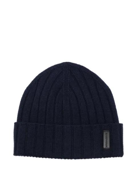ribbed cashmere beanie by EMPORIO ARMANI