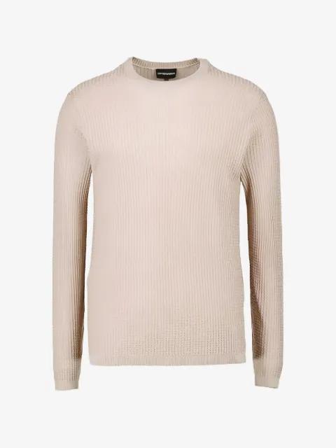 ribbed-knit crew-neck sweater by EMPORIO ARMANI