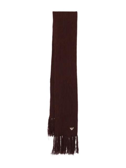 ribbed-knit fringed scarf by EMPORIO ARMANI