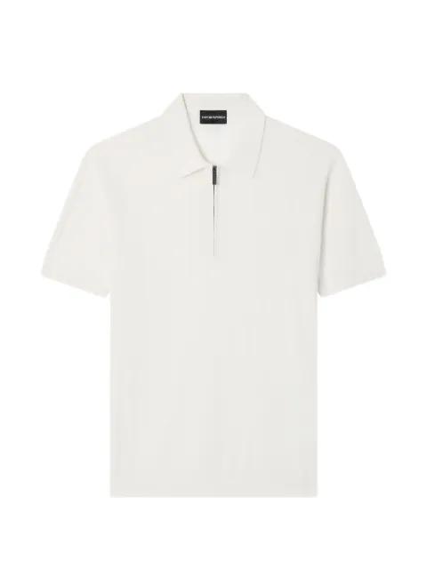 ribbed-knit half-zip polo shirt by EMPORIO ARMANI