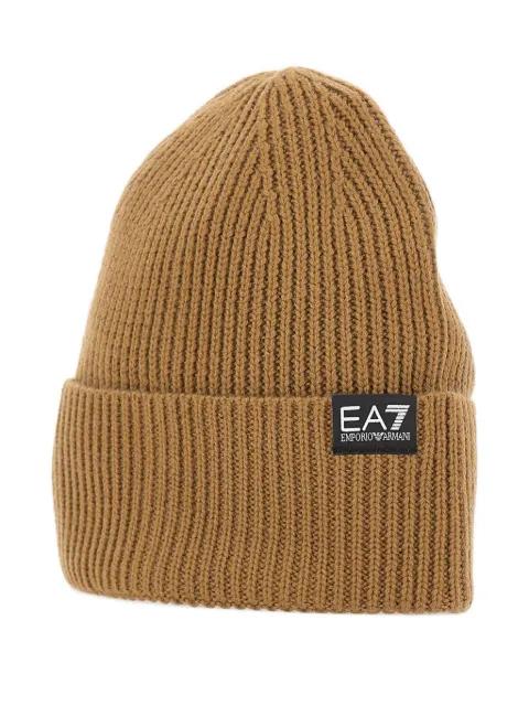 ribbed logo-patch beanie by EMPORIO ARMANI
