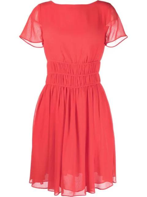 ribbed-waist A-line dress by EMPORIO ARMANI