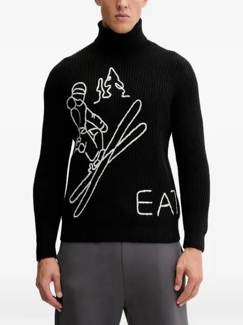 roll neck graphic sweater by EMPORIO ARMANI