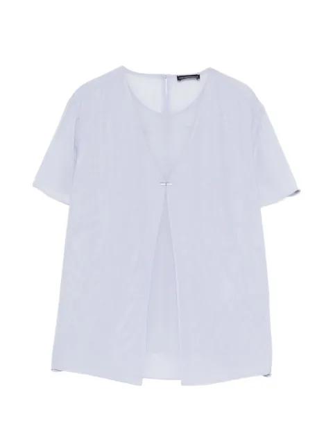 round-neck button-detail blouse by EMPORIO ARMANI