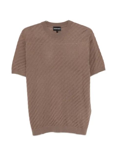 round-neck textured T-shirt by EMPORIO ARMANI