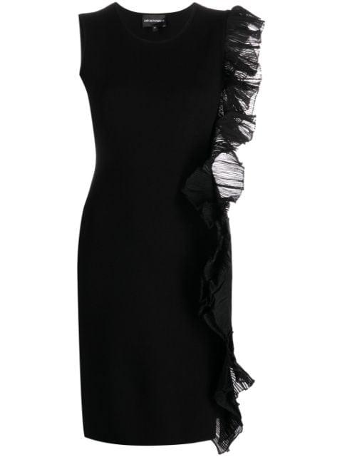 ruffle-detail asymmetric minidress by EMPORIO ARMANI