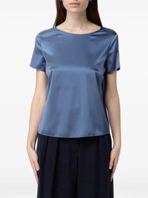 satin-finish short-sleeve blouse by EMPORIO ARMANI