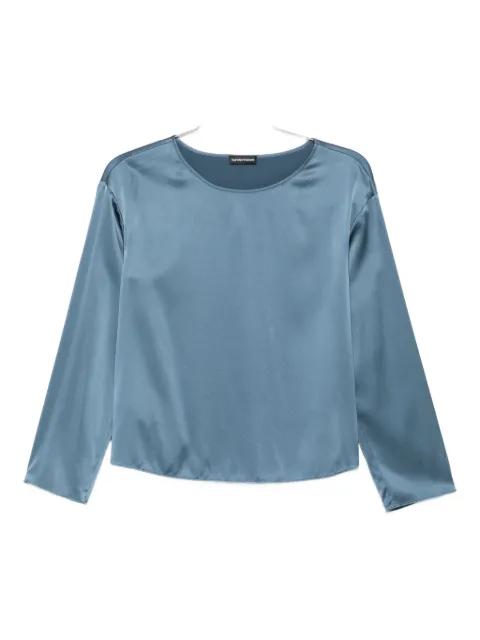 satin three-quarter sleeve top by EMPORIO ARMANI