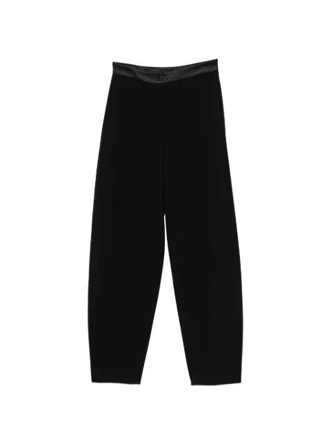 satin-trim tapered trousers by EMPORIO ARMANI