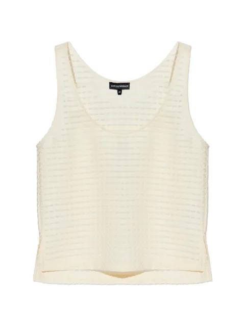 scoop-neck textured top by EMPORIO ARMANI