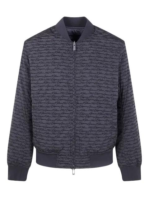 script-print bomber jacket by EMPORIO ARMANI