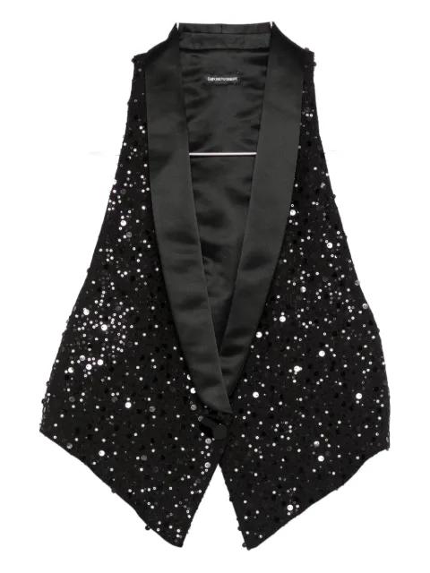 sequin-embellished waistcoat by EMPORIO ARMANI