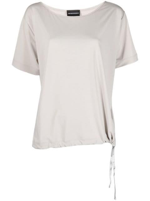 side-tie detail T-shirt by EMPORIO ARMANI
