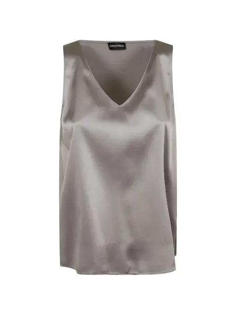 silk V-neck top by EMPORIO ARMANI