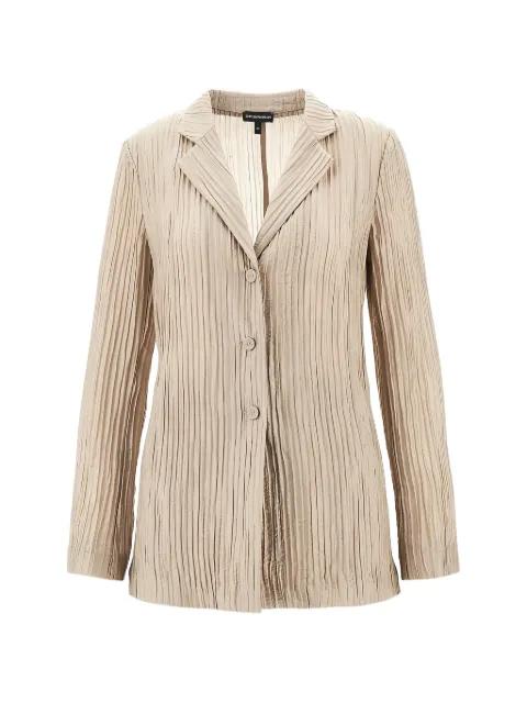 single-breasted pleated buttoned blazer by EMPORIO ARMANI