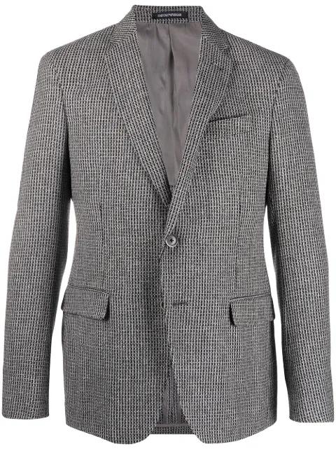 single-breasted textured blazer by EMPORIO ARMANI
