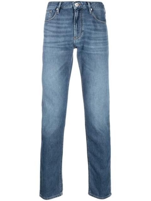 slim-fit faded jeans by EMPORIO ARMANI