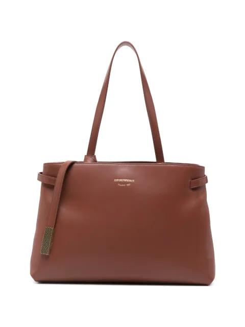 strap-detail leather shoulder bag by EMPORIO ARMANI