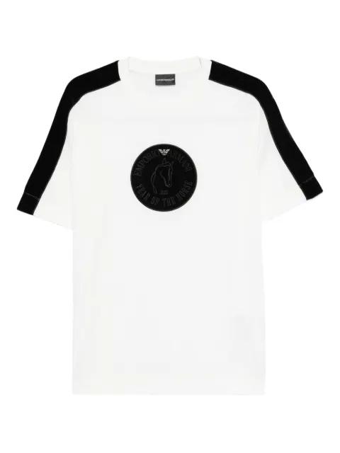 stripe-detail T-shirt by EMPORIO ARMANI